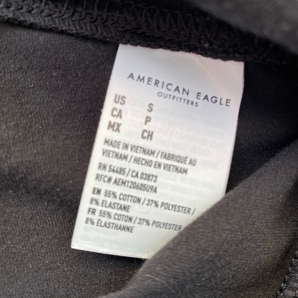3/$30 American eagle cotton blend plain black leggings with some stretch - Picture 4 of 5